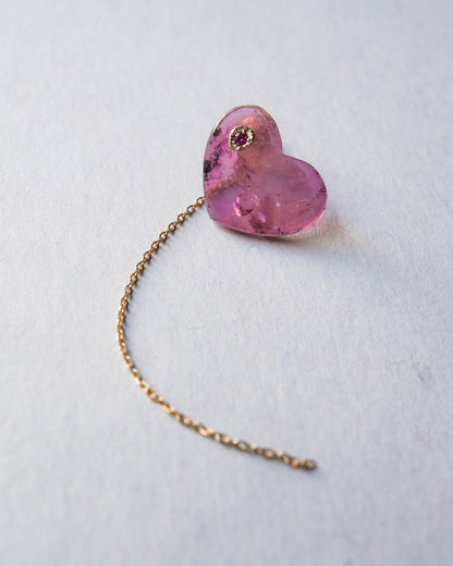 Flat Pierced Earring - Bicolor Tourmaline -