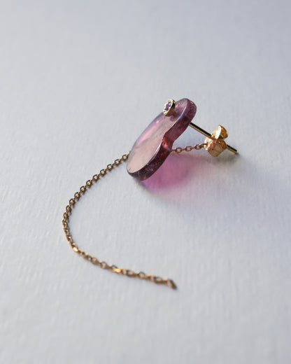 Flat Pierced Earring - Bicolor Tourmaline -