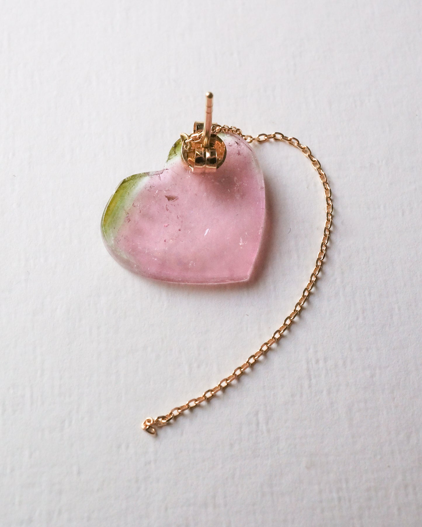 Flat Pierced Earring - Bicolor Tourmaline -