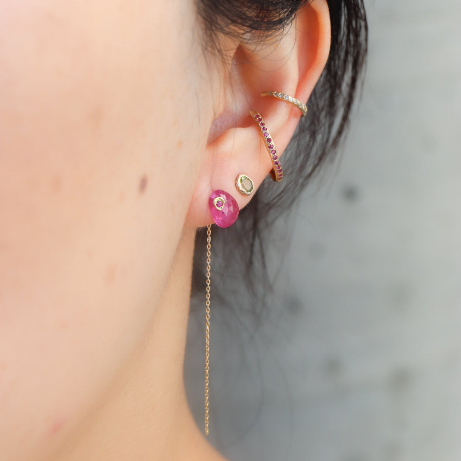 【期間限定】Flat Pierced Earring - Ruby -