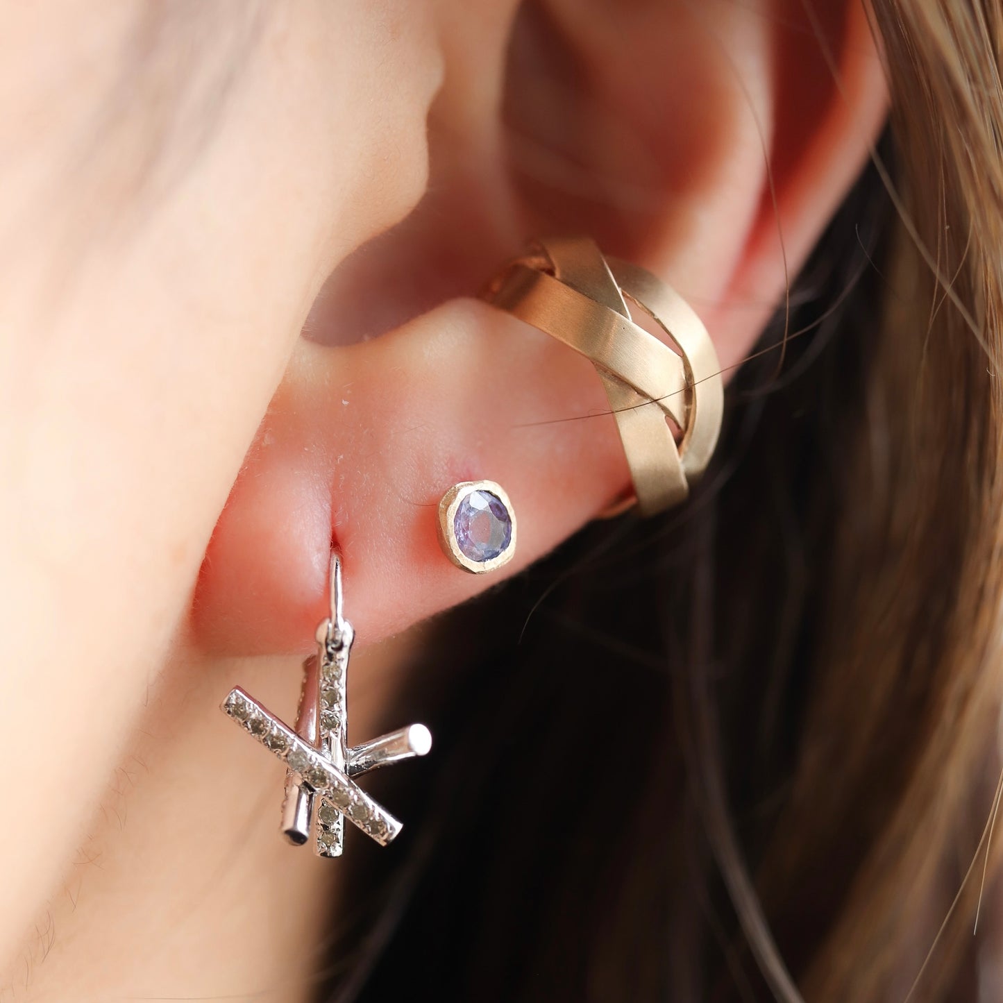 Asterism Pierced Earring - Diamond -