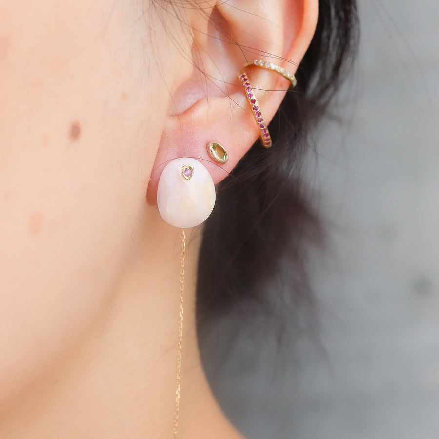 【期間限定】Flat Pierced Earring - Pink Opal -