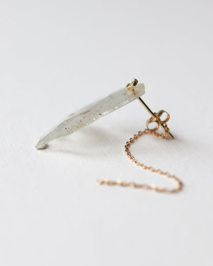 Flat Pierced Earring - Sapphire -