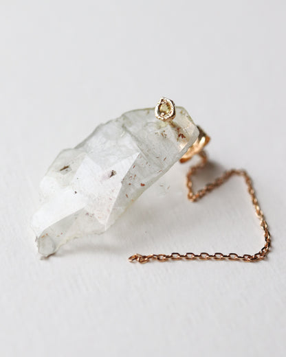 Flat Pierced Earring - Sapphire -