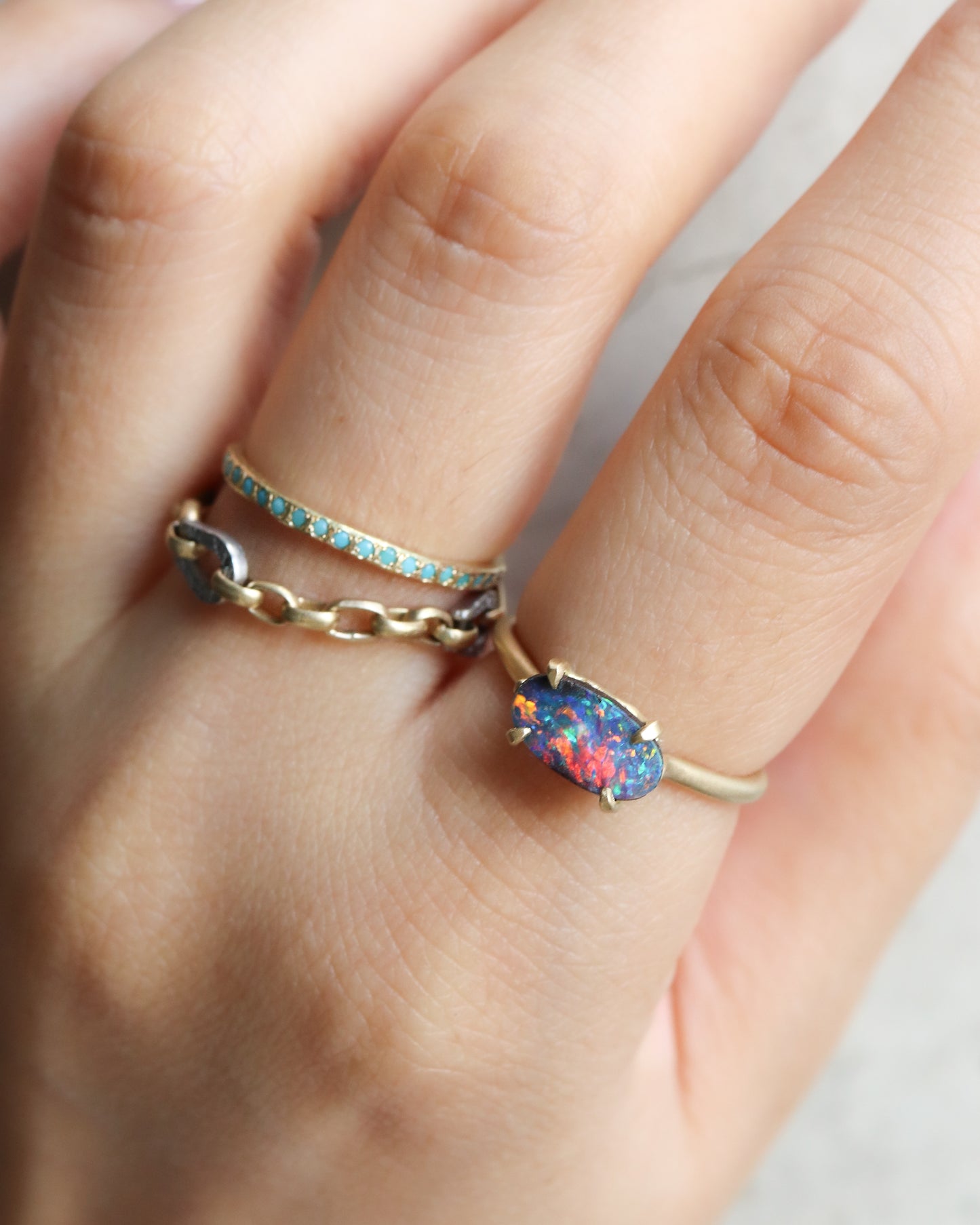 Prong Ring - Boulder Opal -