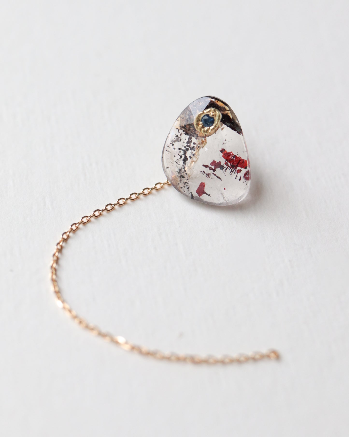 Flat Pierced Earring - Super Seven -