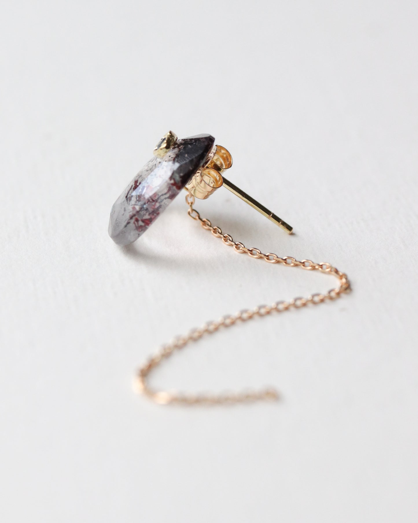 Flat Pierced Earring - Super Seven -