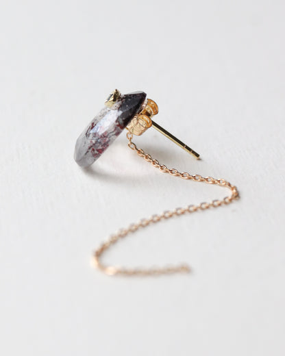 Flat Pierced Earring - Super Seven -