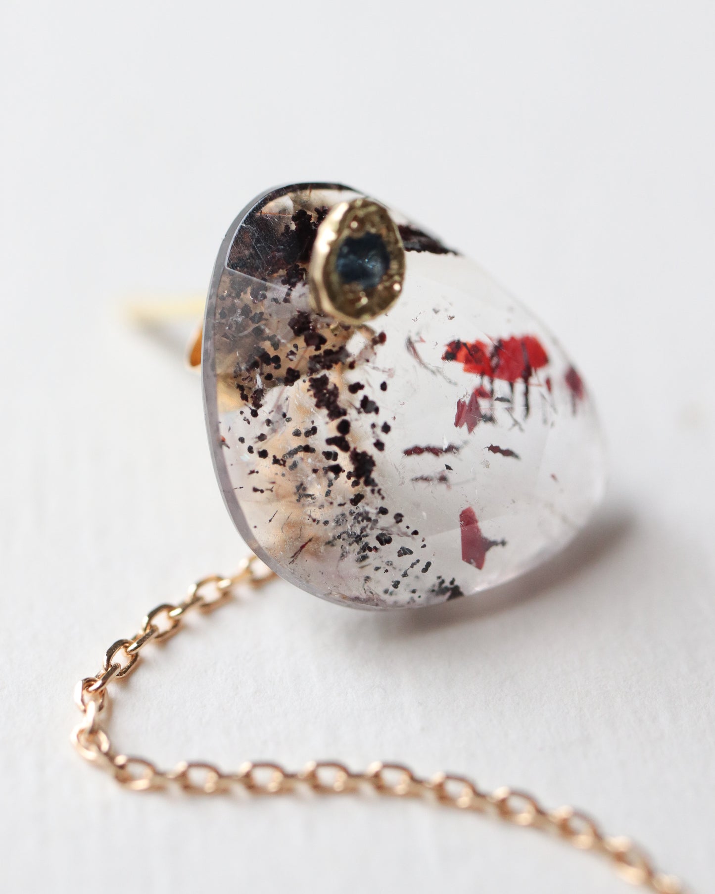 Flat Pierced Earring - Super Seven -