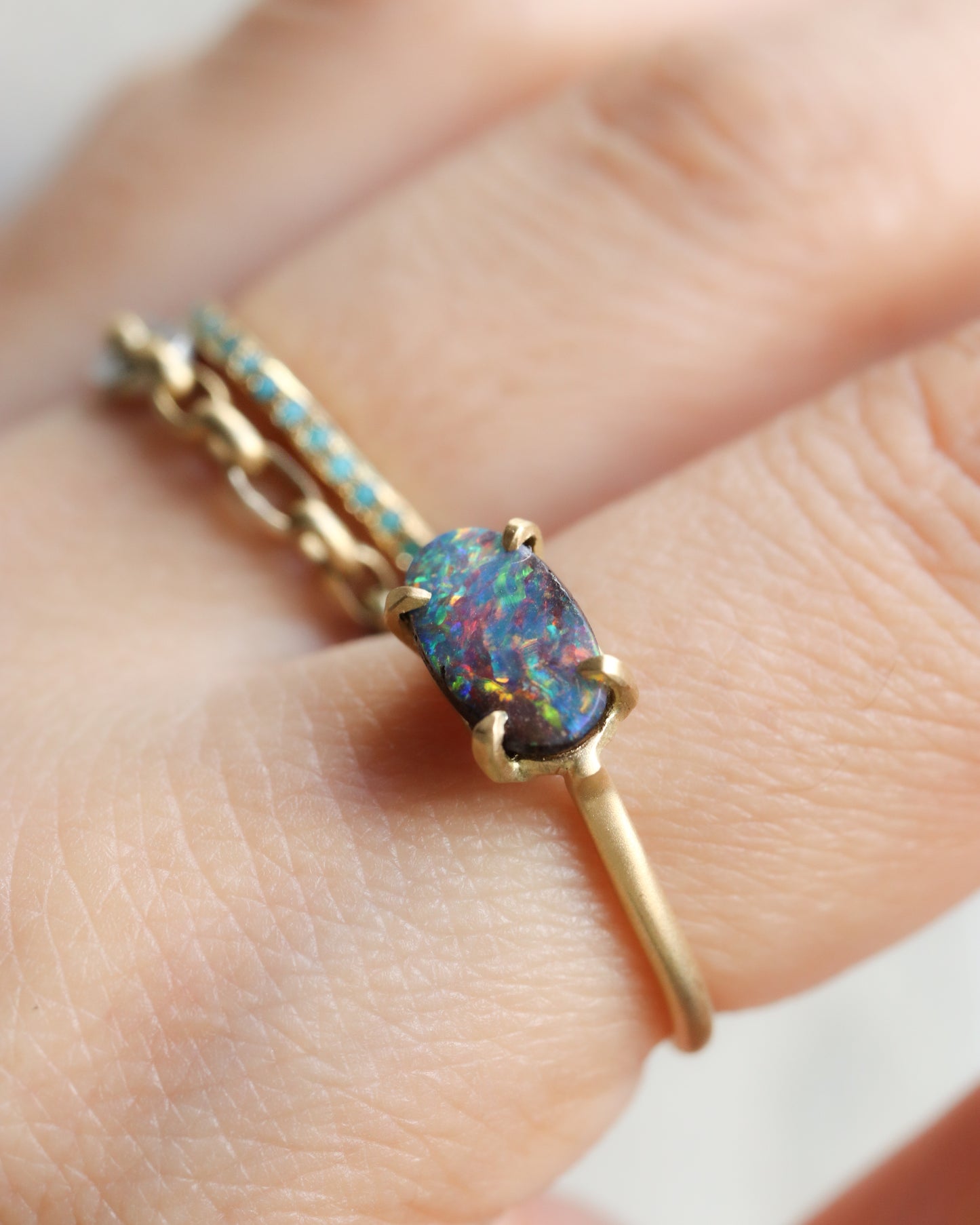 Prong Ring - Boulder Opal -