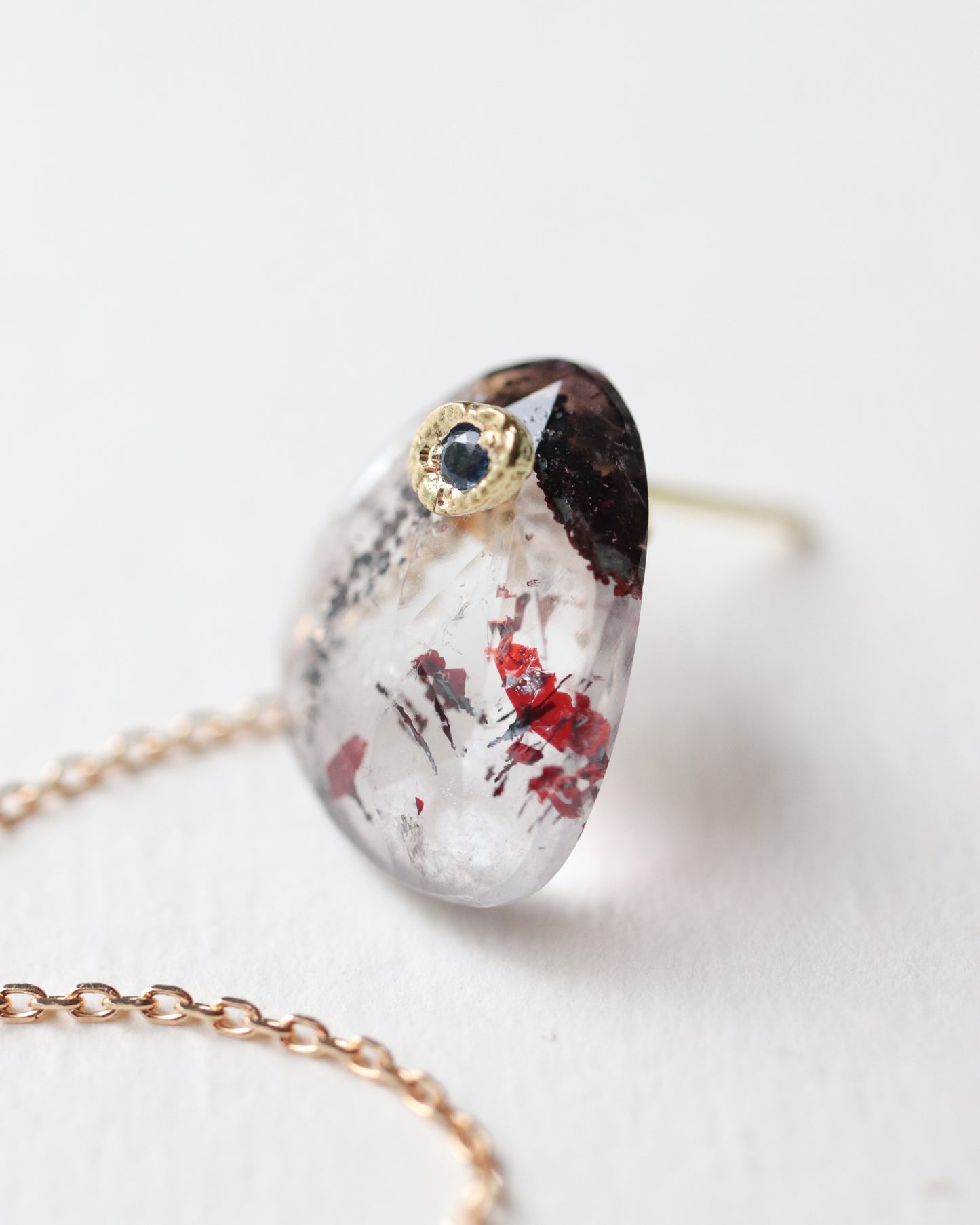 Flat Pierced Earring - Super Seven -