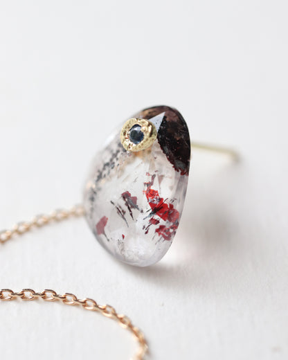 Flat Pierced Earring - Super Seven -