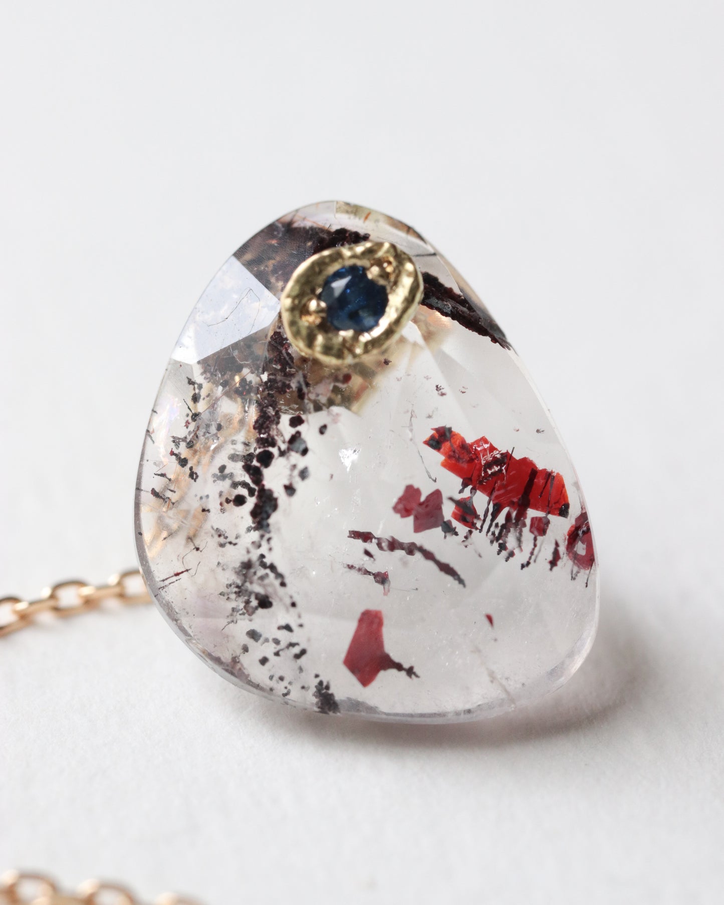 Flat Pierced Earring - Super Seven -