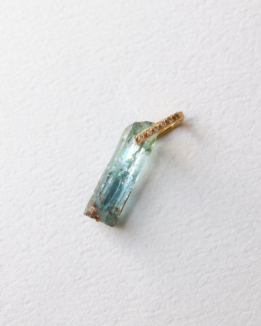 Hibiki Stone Necklace - Aquamarine / Diamond -