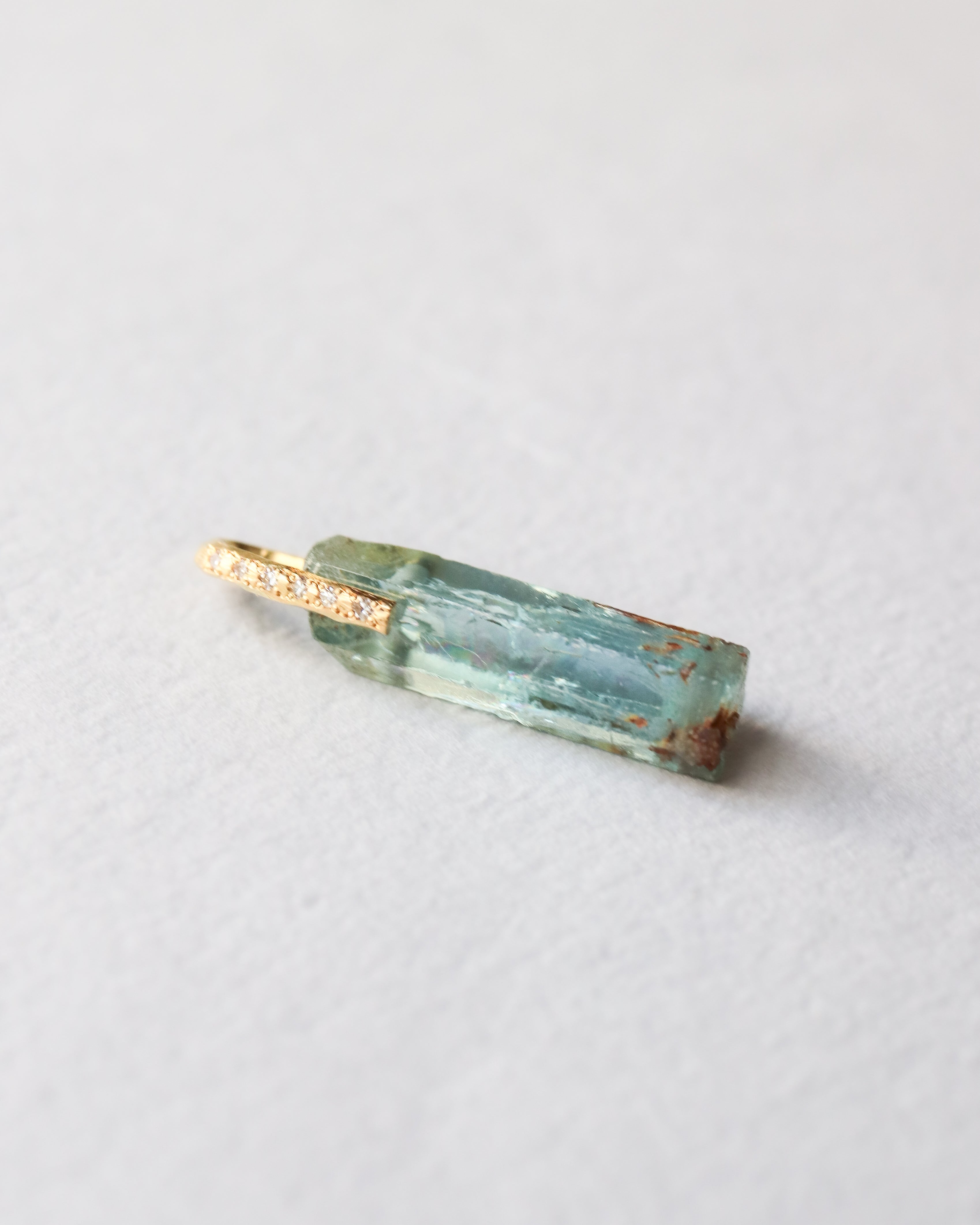 Hibiki Stone Necklace - Aquamarine / Diamond -