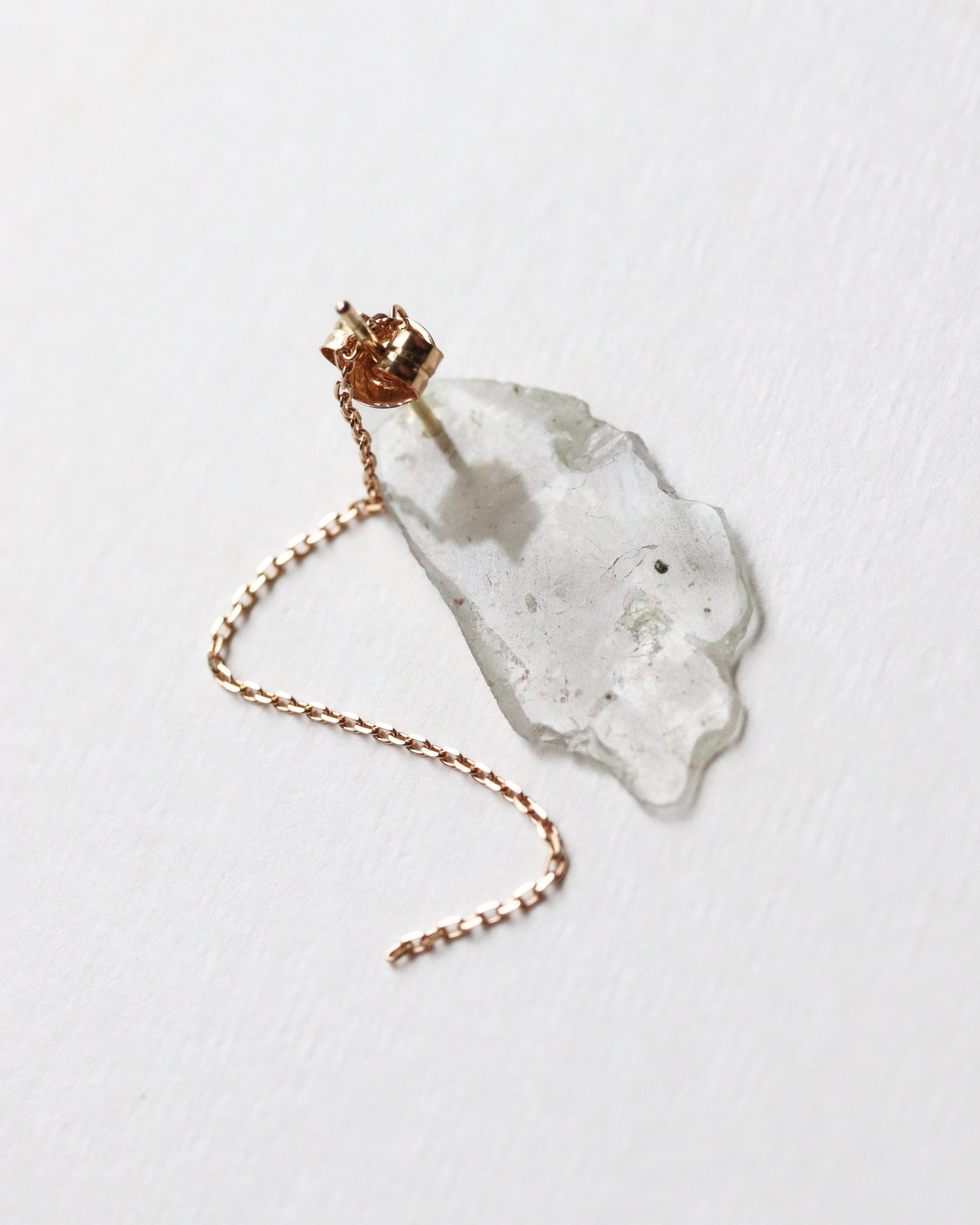 Flat Pierced Earring - Sapphire -