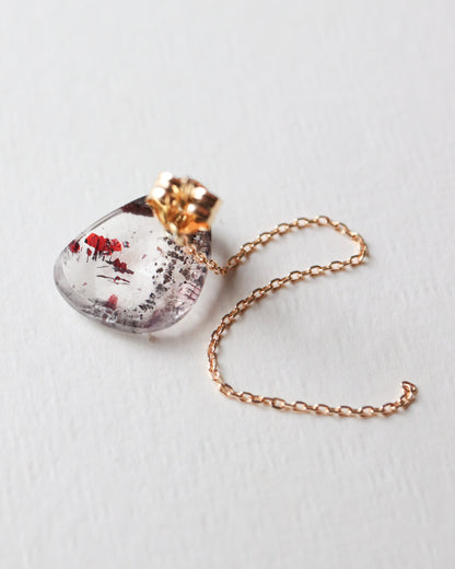 Flat Pierced Earring - Super Seven -