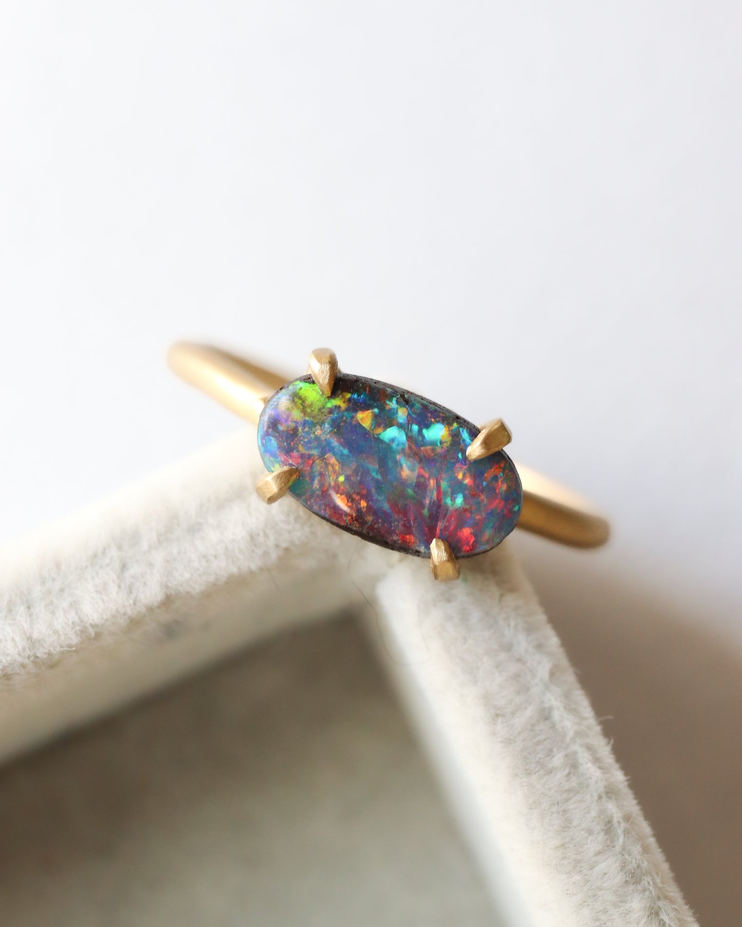 Prong Ring - Boulder Opal -