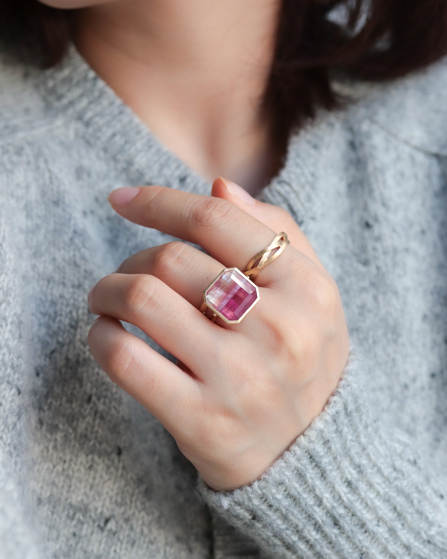 Collet Ring - Tourmaline -