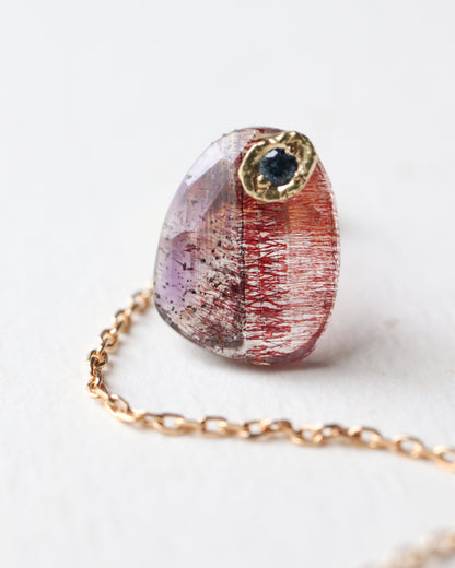 Flat Pierced Earring  - Super Seven -