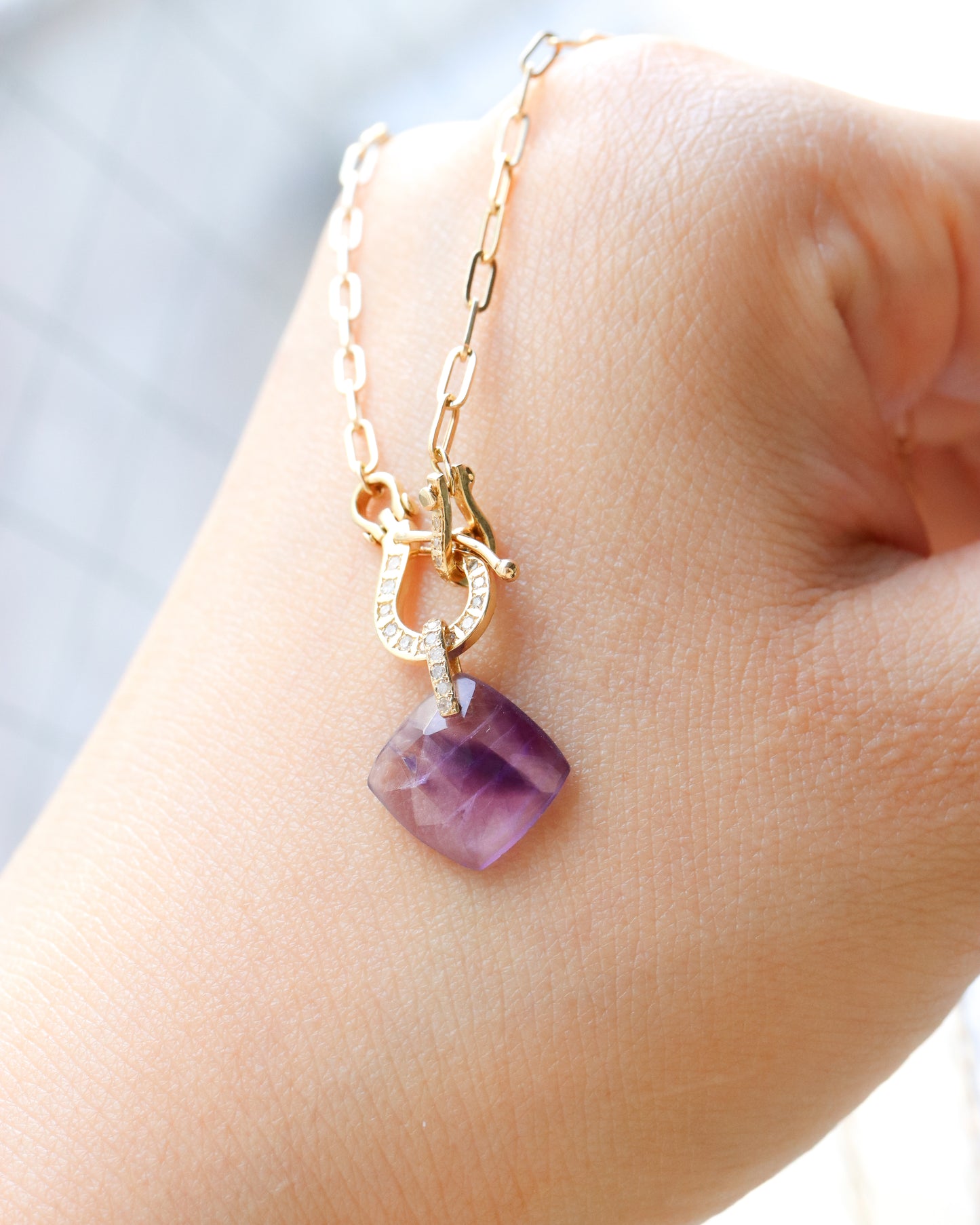 Hibiki Stone Necklace - Amethyst -