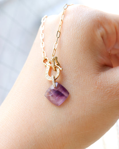 Hibiki Stone Necklace - Amethyst -