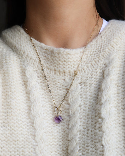 Hibiki Stone Necklace - Amethyst -