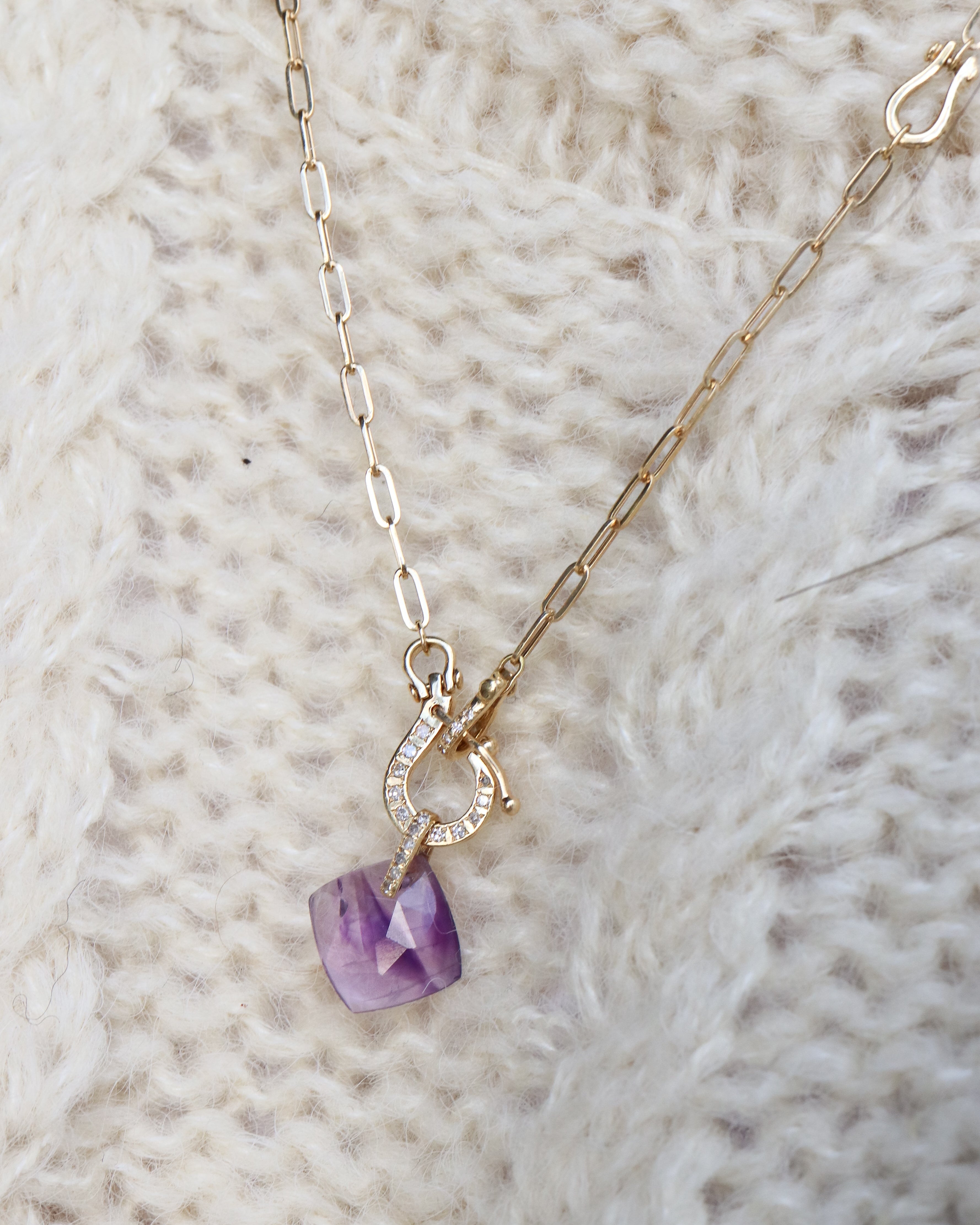 Hibiki Stone Necklace - Amethyst - – MONAKA jewellery