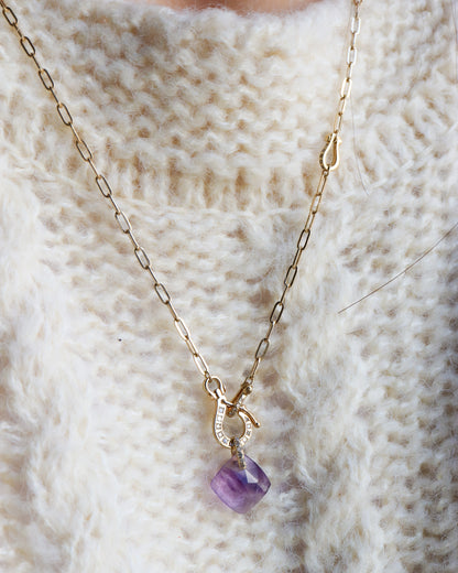 Hibiki Stone Necklace - Amethyst -