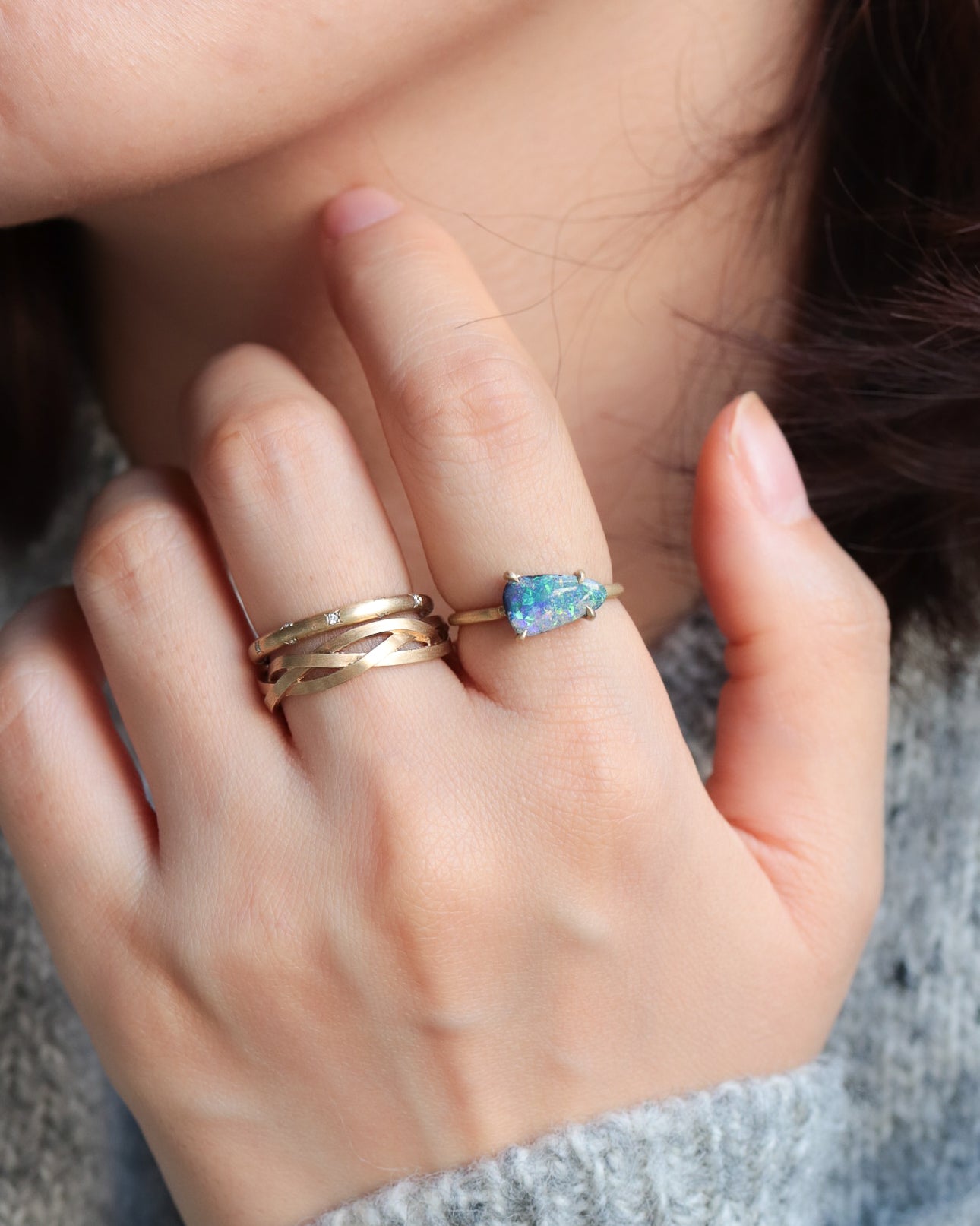 Prong Ring - Boulder Opal -