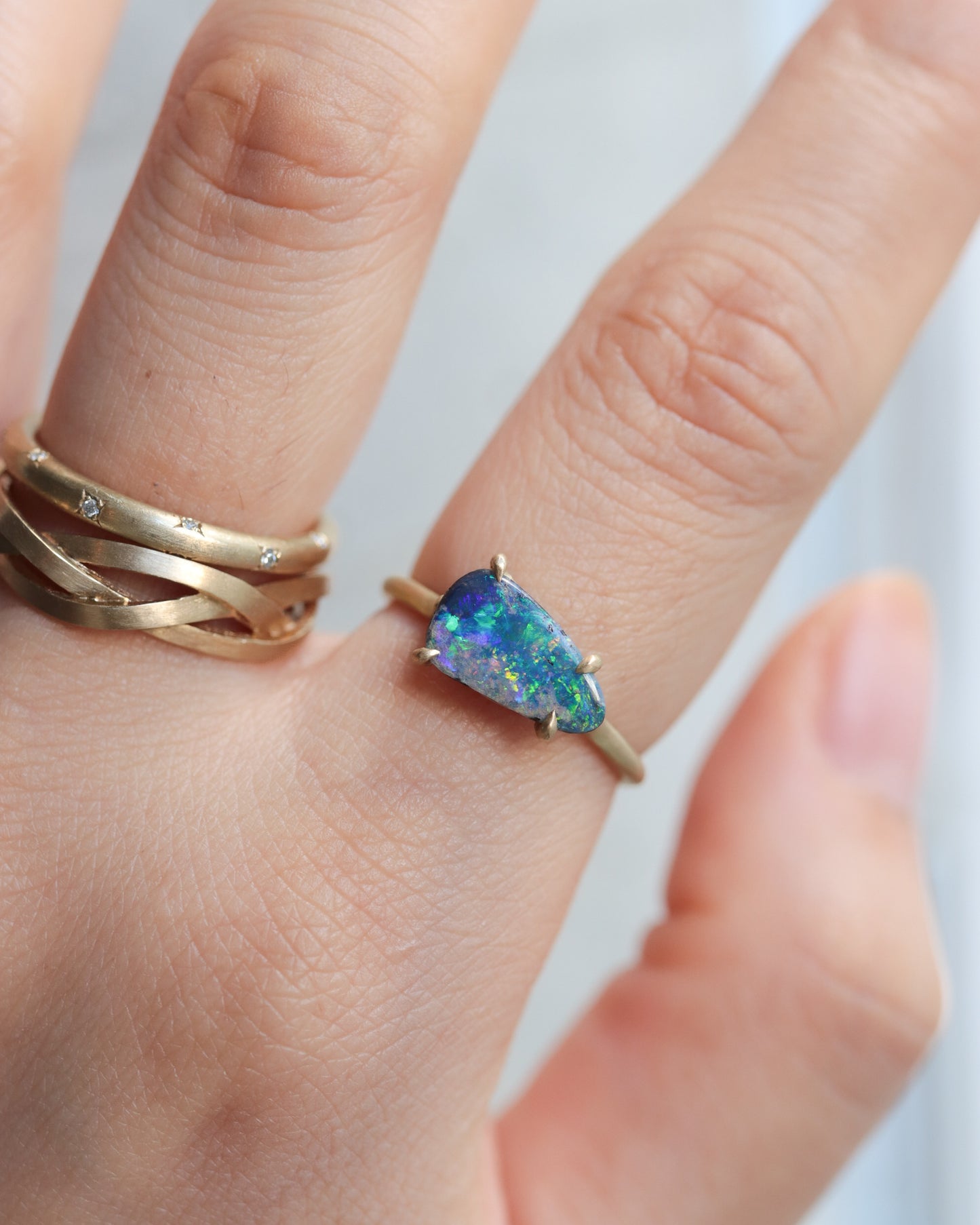 Prong Ring - Boulder Opal -