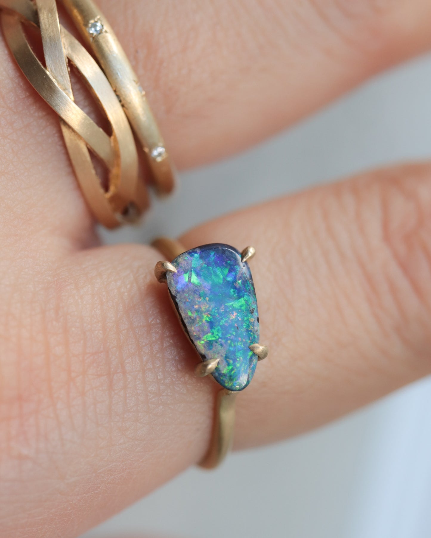 Prong Ring - Boulder Opal -