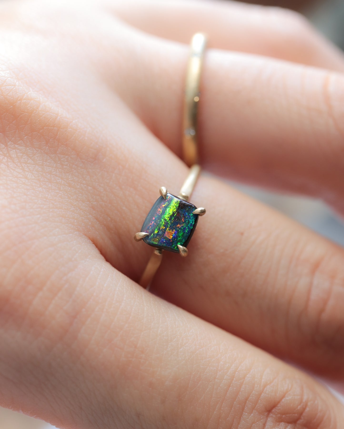 Prong Ring - Boulder Opal -