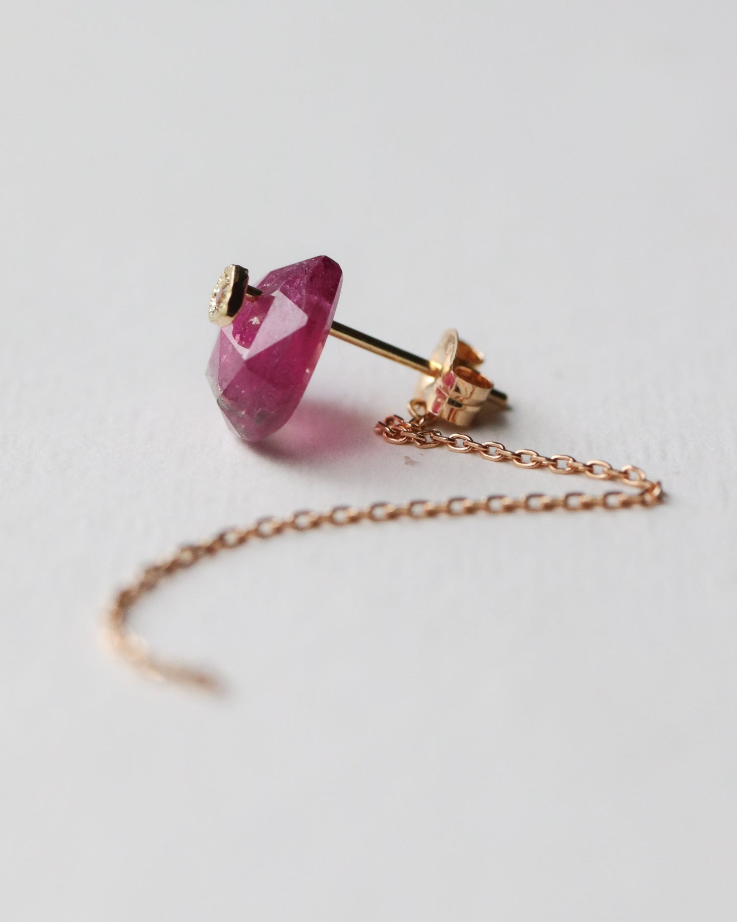 Flat Pierced Earring - Bicolor Tourmaline -