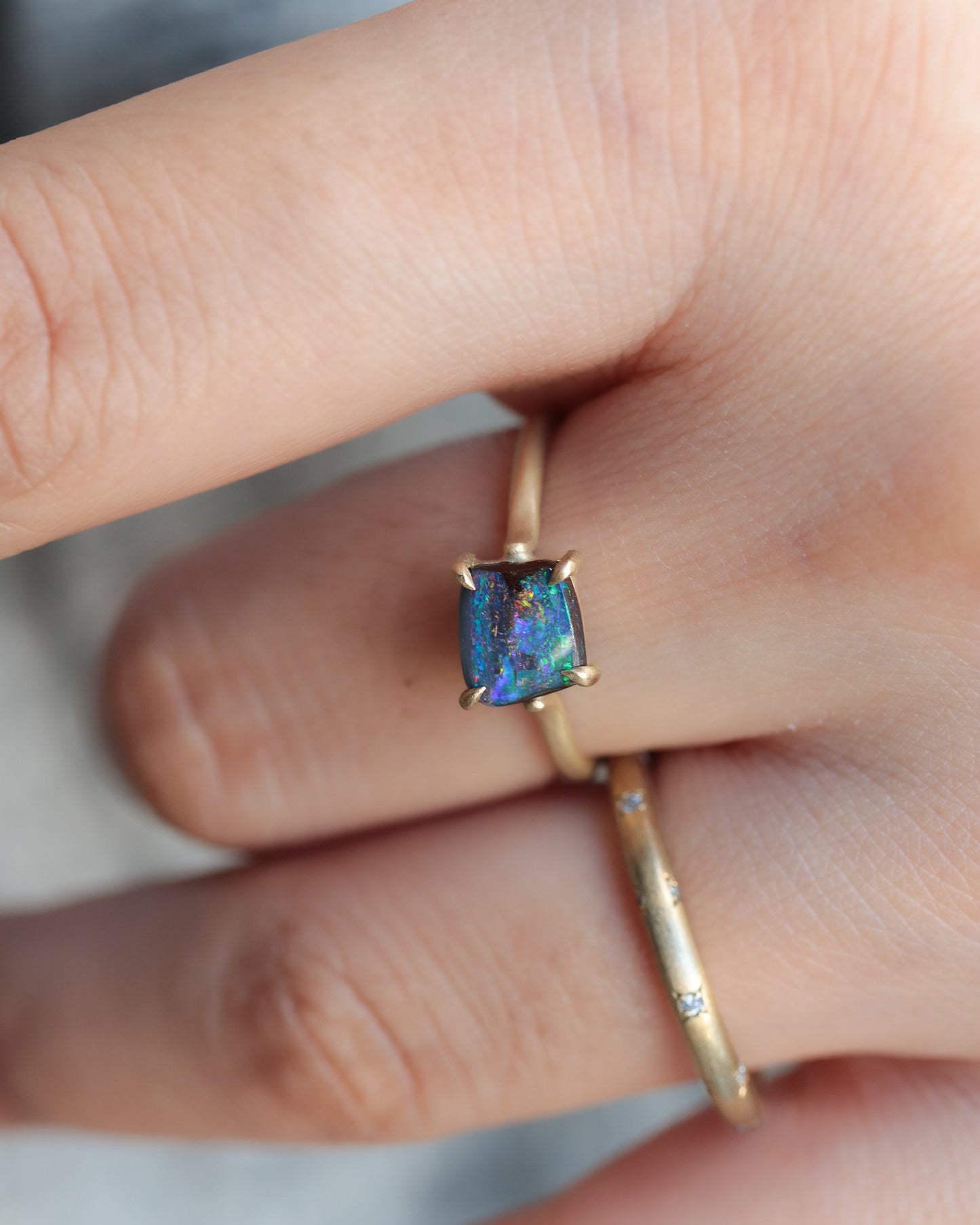 Prong Ring - Boulder Opal -