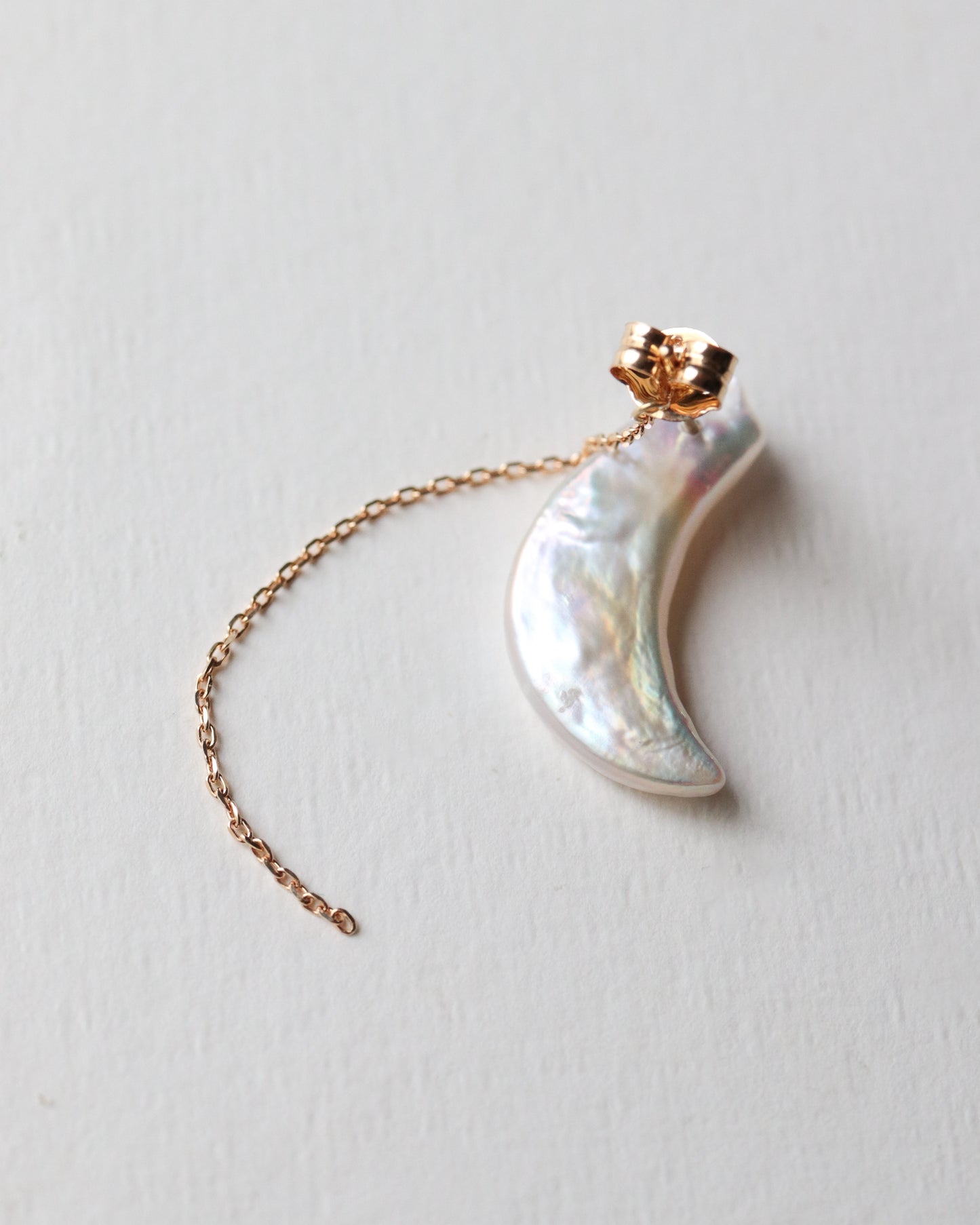 Flat Pierced Earring - keshi Pearl -