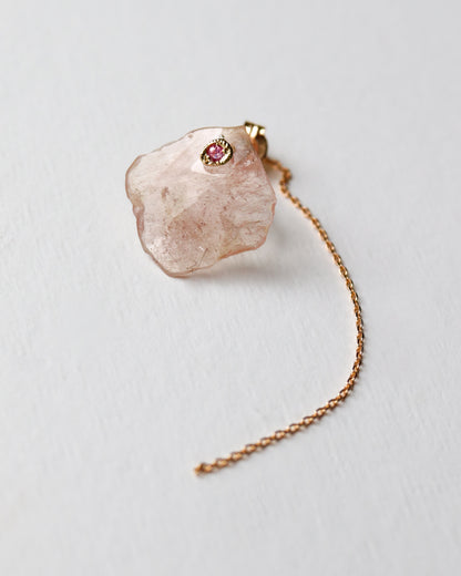 Flat Pierced Earring - Sapphire -