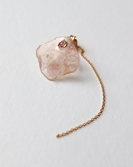 Flat Pierced Earring - Sapphire -