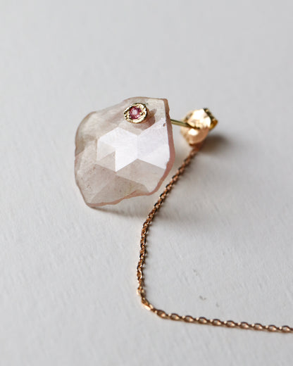 Flat Pierced Earring - Sapphire -