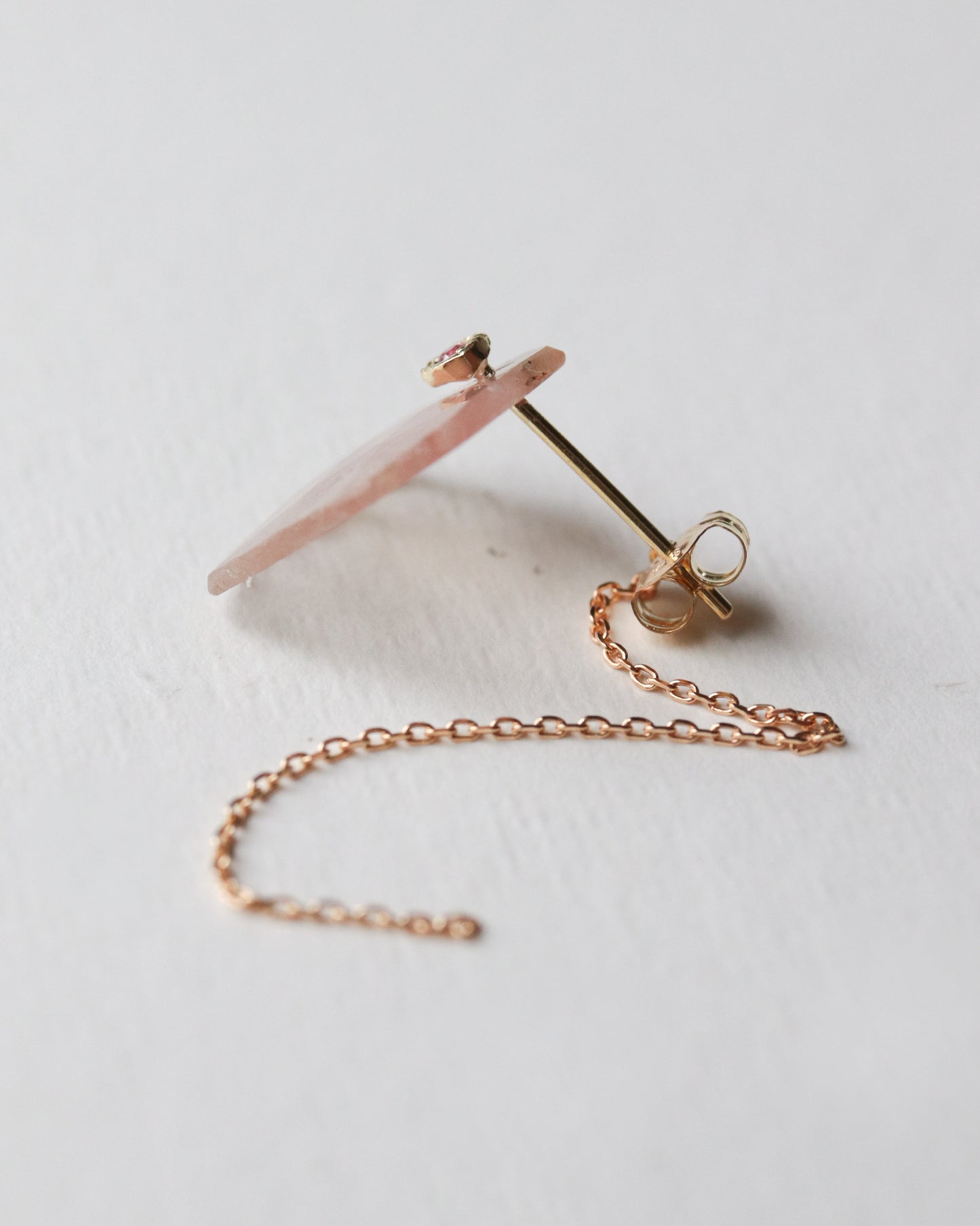 Flat Pierced Earring - Sapphire -