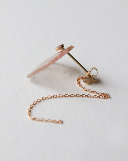 Flat Pierced Earring - Sapphire -