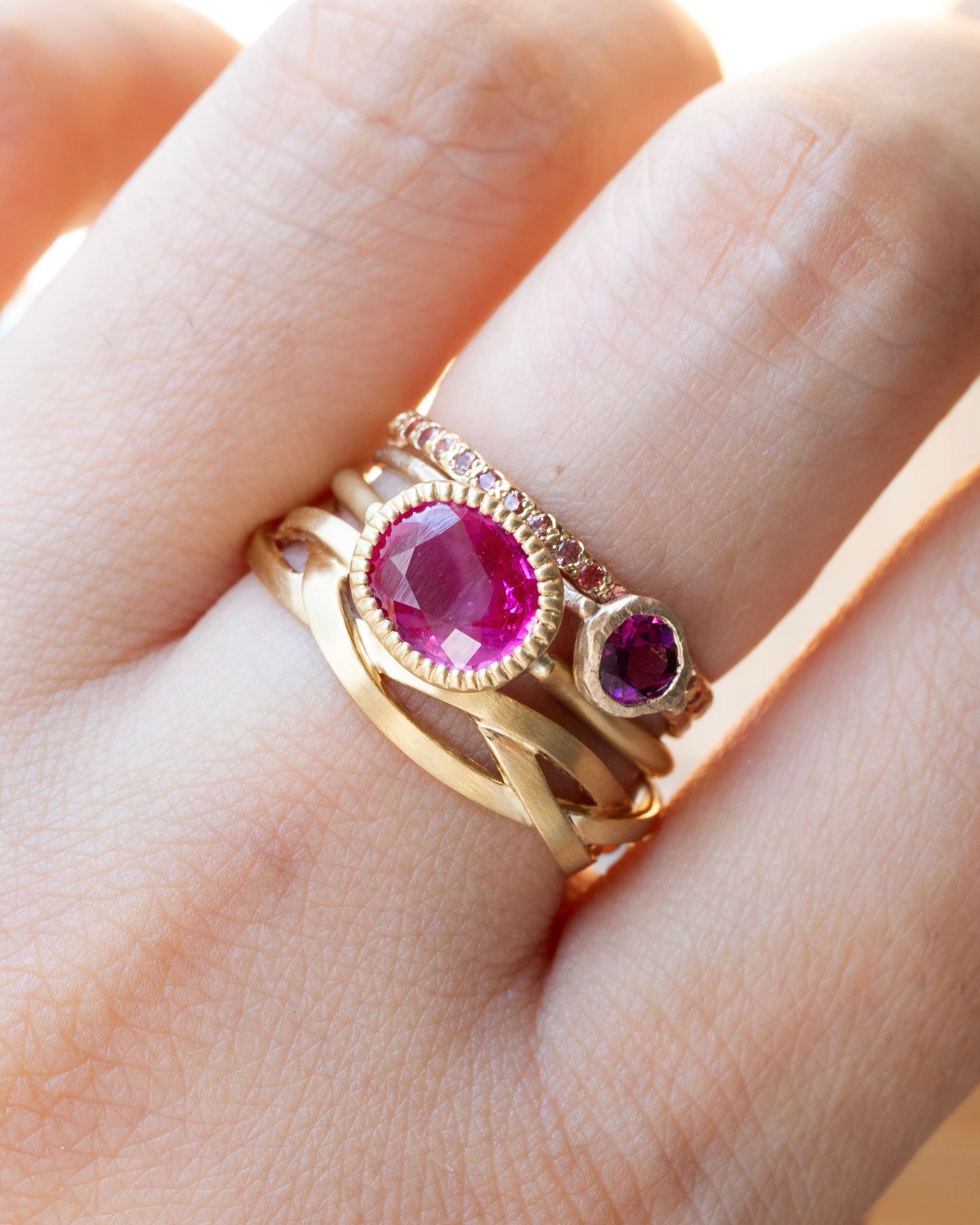 Milgrain Ring - Ruby -