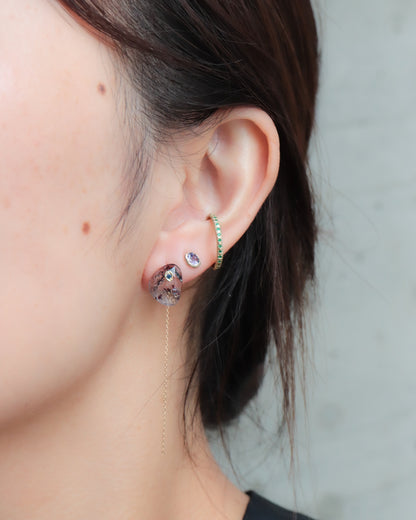 Flat Pierced Earring - Super Seven -