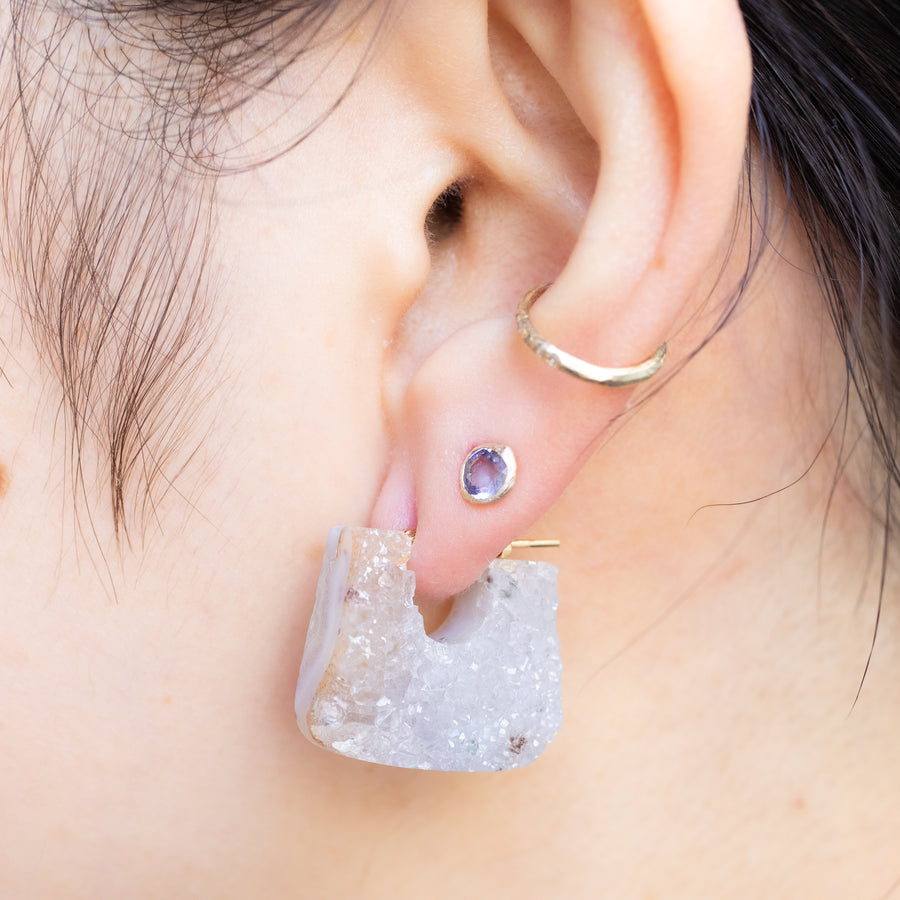 Rock Pierced Earring - Agate -