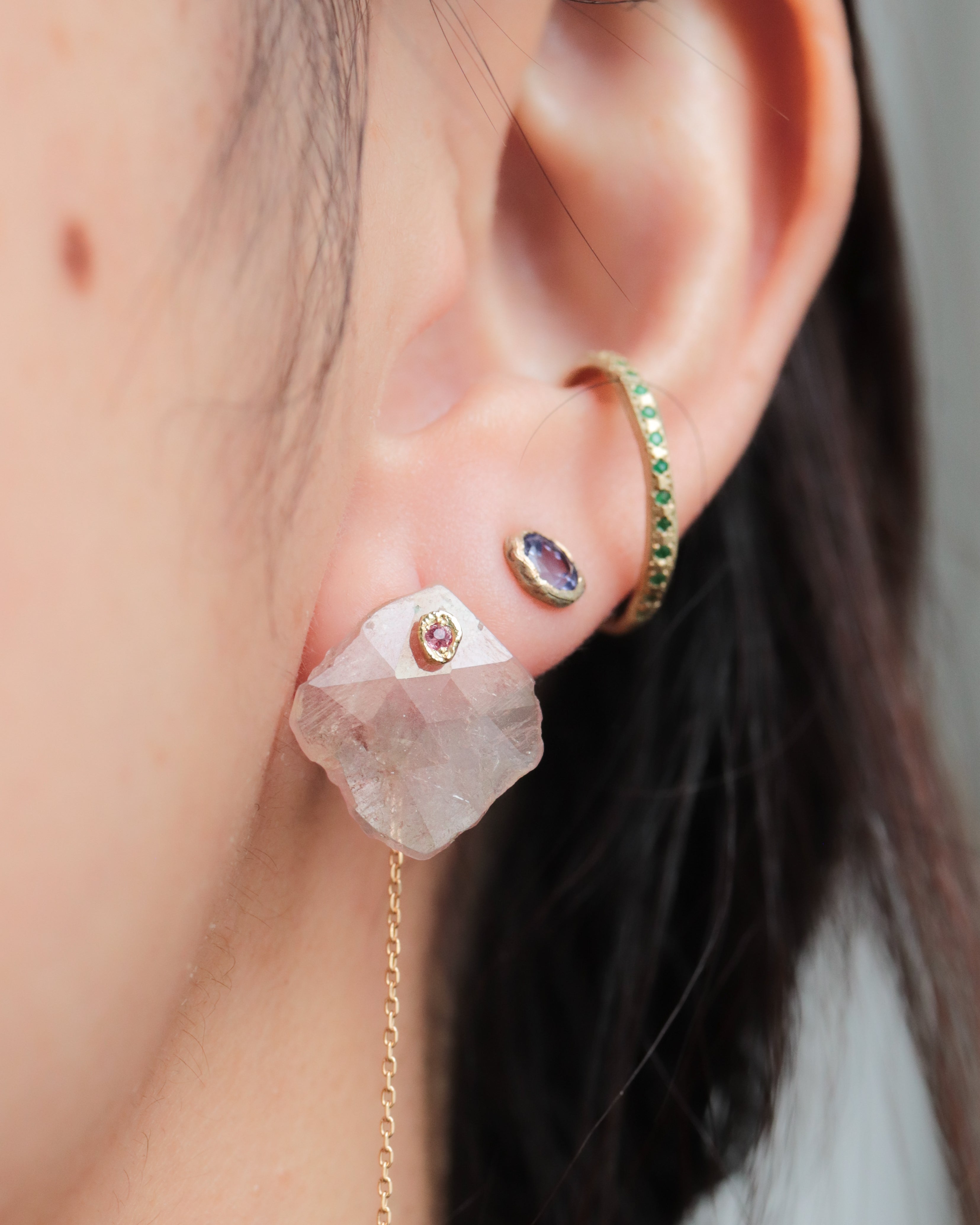 アクセサリー MONAKA jewellery Flat Pierced Earring Flat Pierced Earring - Quartz -【A】 – MONAKA jewellery