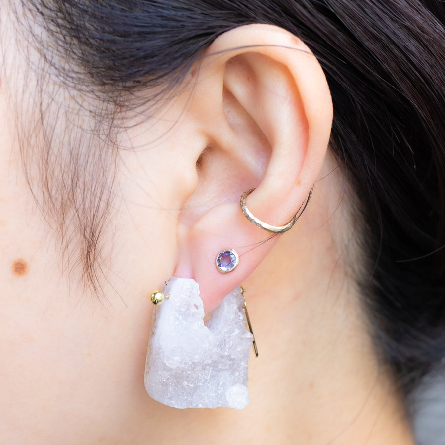 Rock Pierced Earring - Agate -