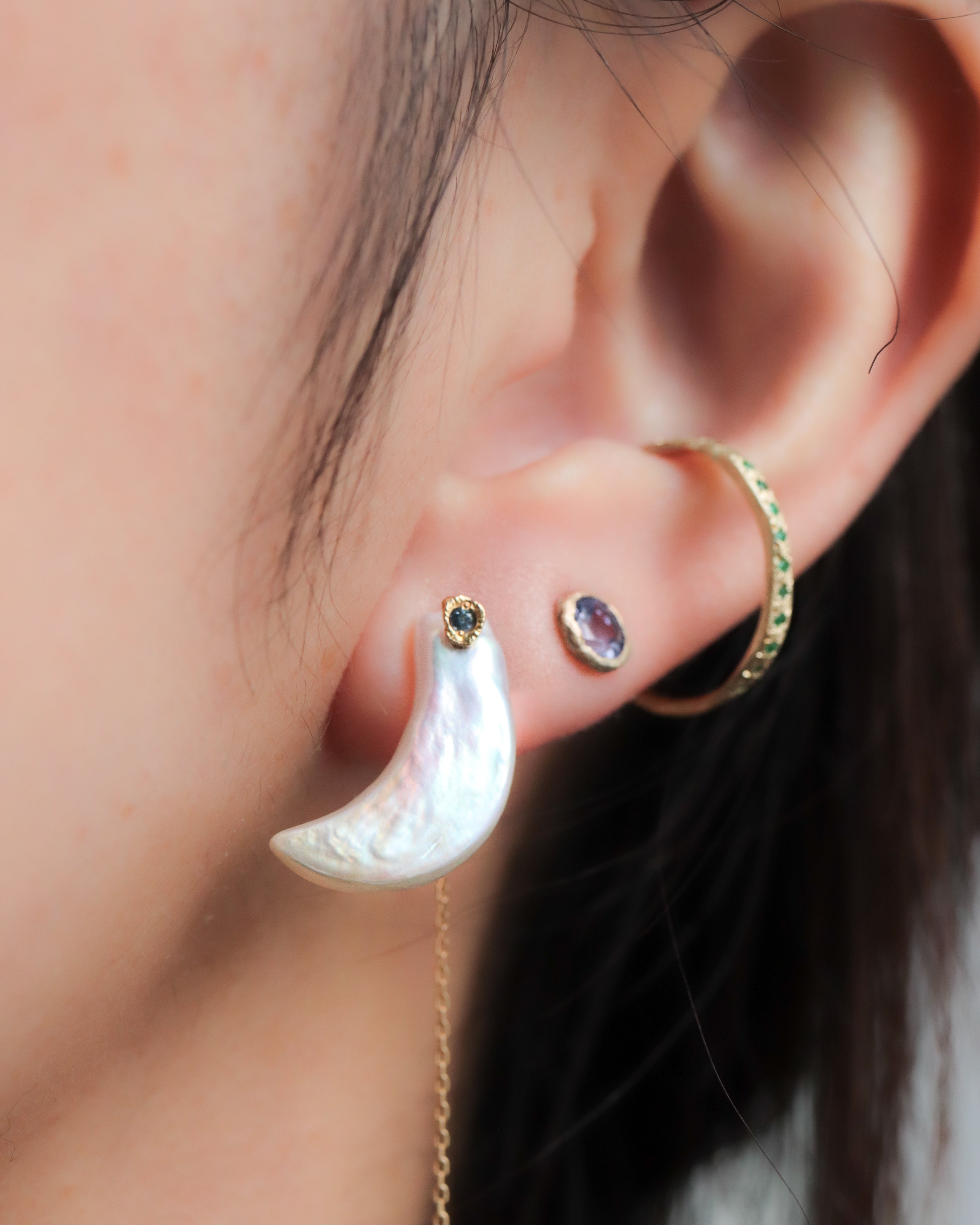 Flat Pierced Earring - keshi Pearl - – MONAKA jewellery