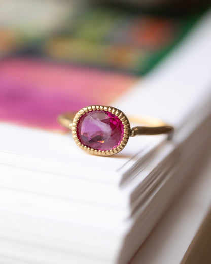 Milgrain Ring - Ruby -