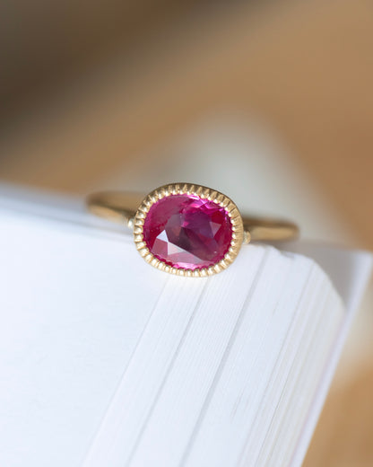 Milgrain Ring - Ruby -