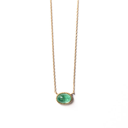 Milgrain Necklace - Emerald -
